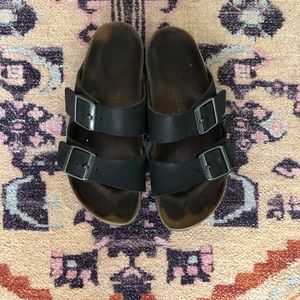 Arizona Birkenstock, black leather, size 38